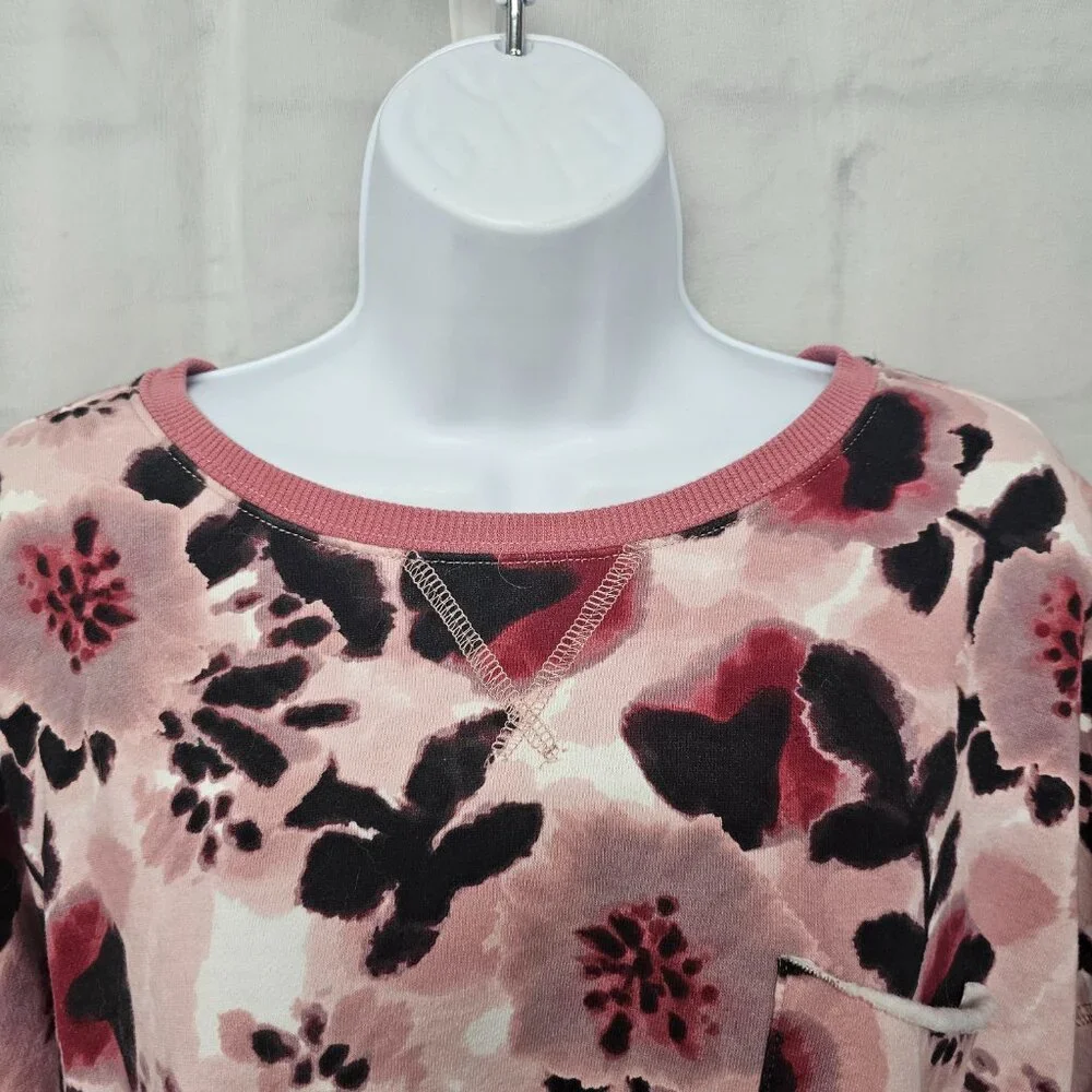 Dip Sweatshirt Grunge Floral Punk Goth Casual Pink Black 2X NWT - Picture 2 of 13